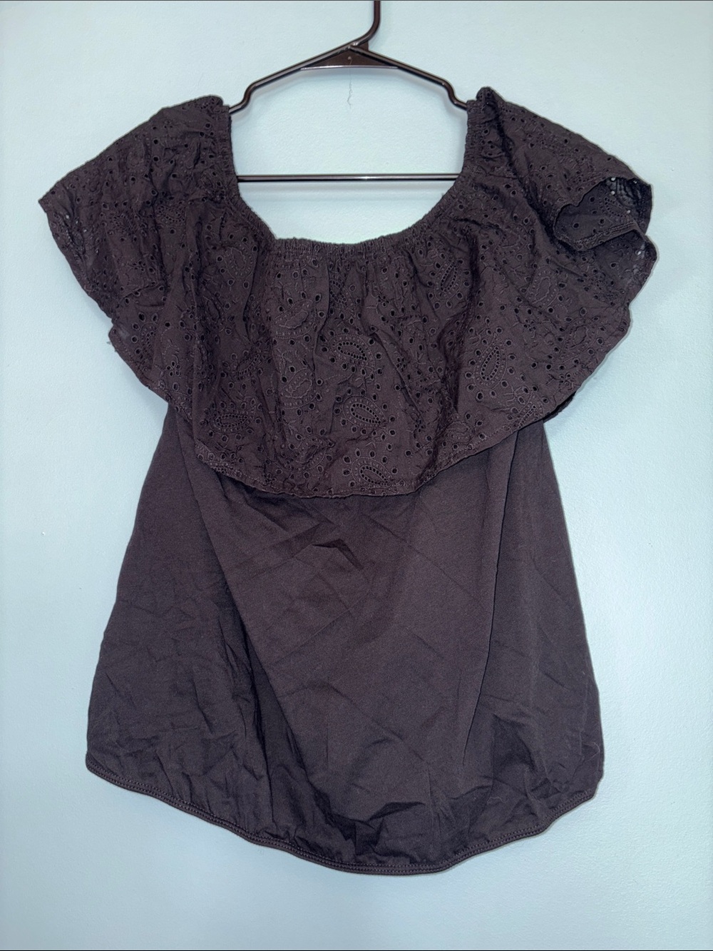 NWT 2XL TORRID Black Eyelet Off-Shoulder Blouse- AS IS